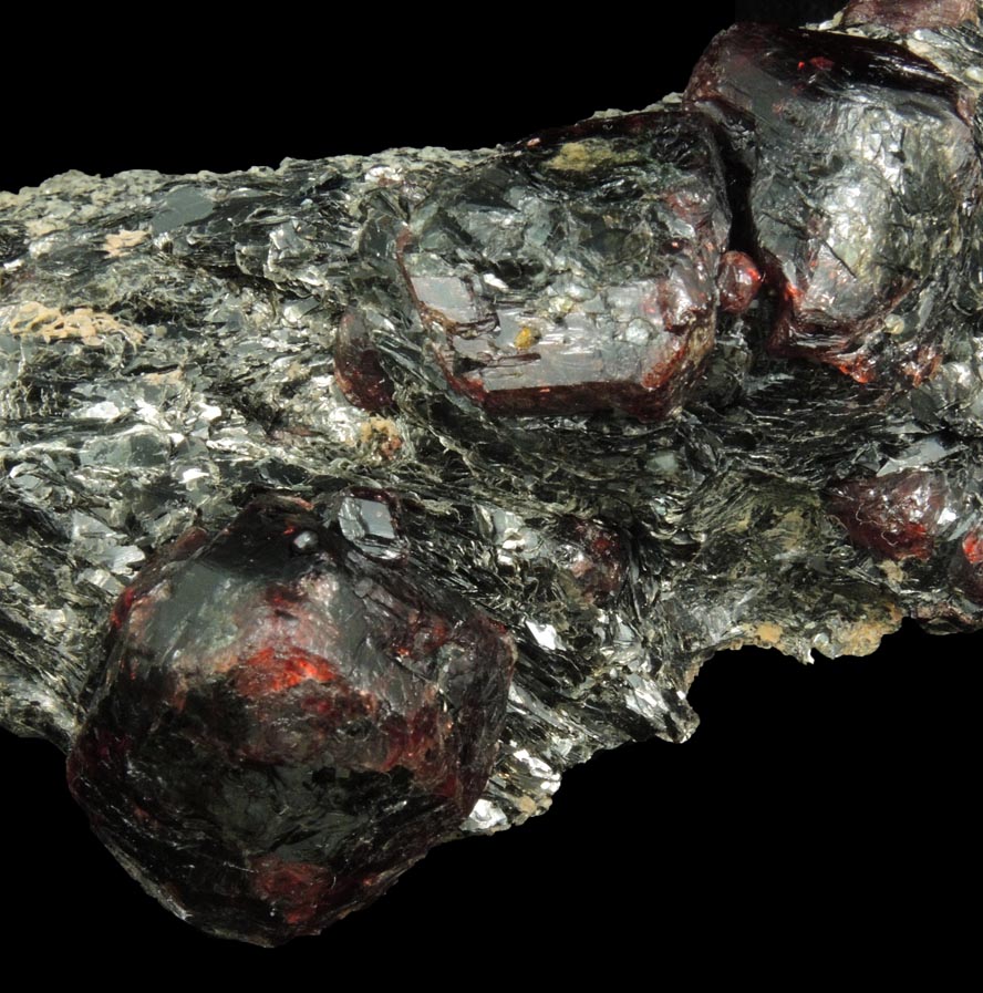 Detail view of mineral Almandine Garnet for sale from 26th Street at Sixth Avenue Subway Excavation, Manhattan Island, New York City, New York County, New York