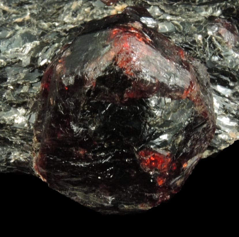 Detail view of mineral Almandine Garnet for sale from 26th Street at Sixth Avenue Subway Excavation, Manhattan Island, New York City, New York County, New York