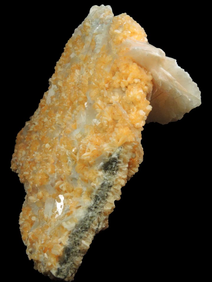 Detail view of mineral Stilbite-Ca and Calcite for sale from Water Tunnel No.3 under Roosevelt Island, New York City, New York County, New York