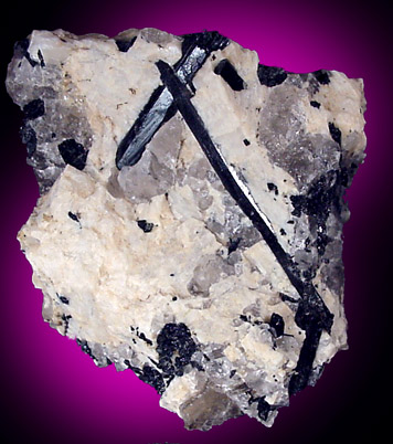 Mineral Specimens: Schorl in Albite from La Flamme Quarry, Minot, Maine