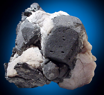 Mineral Specimens: Amphibole in Calcite from Lime Crest Quarry, Sparta, New Jersey