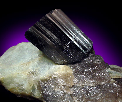 Mineral Specimens: Schorl in Smoky Quartz and Oligoclase from 105th Street at Hudson River, Manhattan Island, New York City, New York