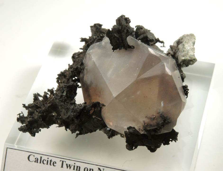 Calcite Twin and Native Copper from National Mine, Rockland, Ontonagon County, Michigan