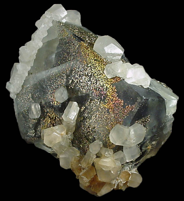 Fluorite with Calcite, Pyrite from (Wheal Jane), Cornwall, England