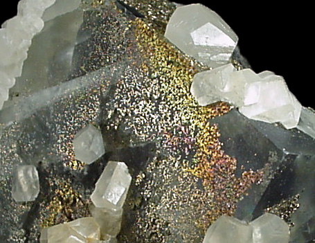 Fluorite with Calcite, Pyrite from (Wheal Jane), Cornwall, England