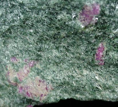 Corundum var. Ruby in green Smaragdite from Franklin District, Macon County, North Carolina