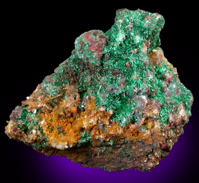 Malachite and Quartz from Concepcin del Oro, Zacatecas, Mexico