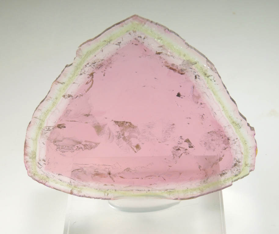 Elbaite var. Watermelon Tourmaline slice from Dunton Quarry, Plumbago Mountain, Hall's Ridge, Newry, Oxford County, Maine