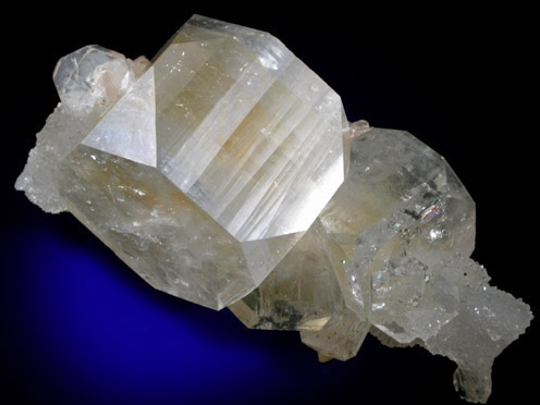 Apophyllite with Stilbite on Quartz from Nashik District, Maharashtra, India