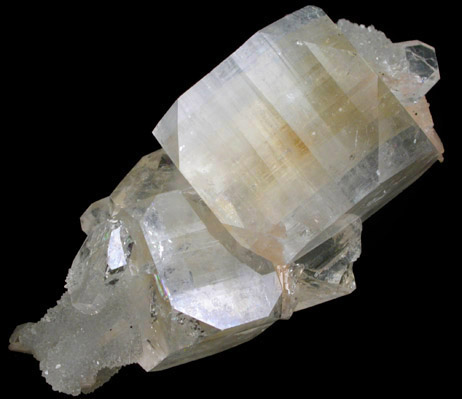 Apophyllite with Stilbite on Quartz from Nashik District, Maharashtra, India