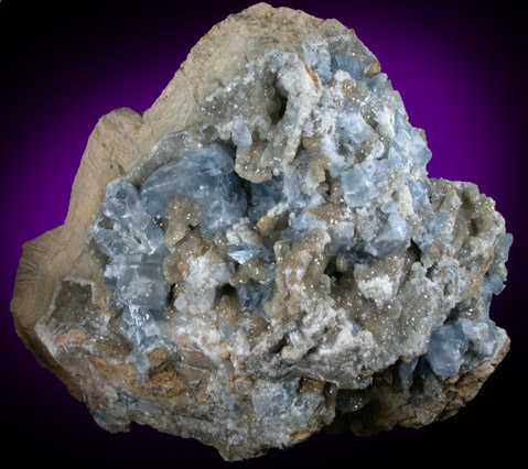 Celestine and Calcite from Meckley's Quarry, 1.2 km south of Mandata, Northumberland County, Pennsylvania