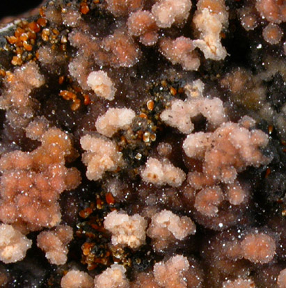 Descloizite with druzy Quartz coating from Finch Mine (Barking Spider Mine), north of Hayden, Banner District, Gila County, Arizona