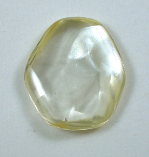 Diamond (2.90 carat fancy yellow flattened crystal) from Lunda Province, Angola