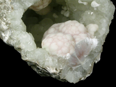 Pectolite on Datolite from Millington Quarry, Bernards Township, Somerset County, New Jersey