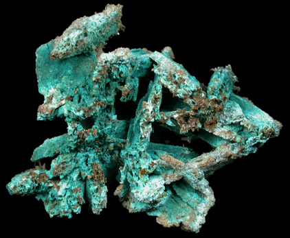 Aurichalcite on Cerussite pseudomorphs after Hemimorphite from 79 Mine, Banner District, near Hayden, Gila County, Arizona