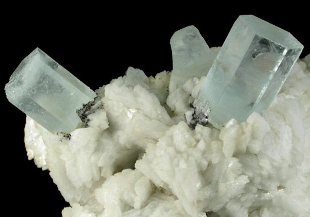 Beryl var. Aquamarine with Fluorapatite on Albite from Doko Mine, Skardu District, Gilgit-Baltistan, Pakistan