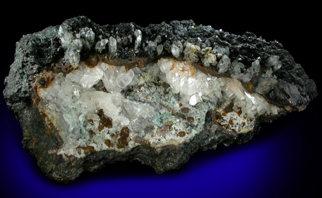 Cerussite on Galena with Quartz from Wheatley Mine, Phoenixville, Chester County, Pennsylvania