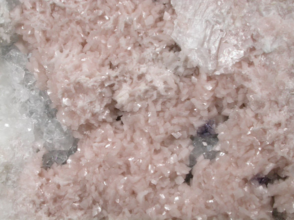 Dolomite on Calcite with Fluorite from Milestone Material Quarry, Oak Hall, Centre County, Pennsylvania
