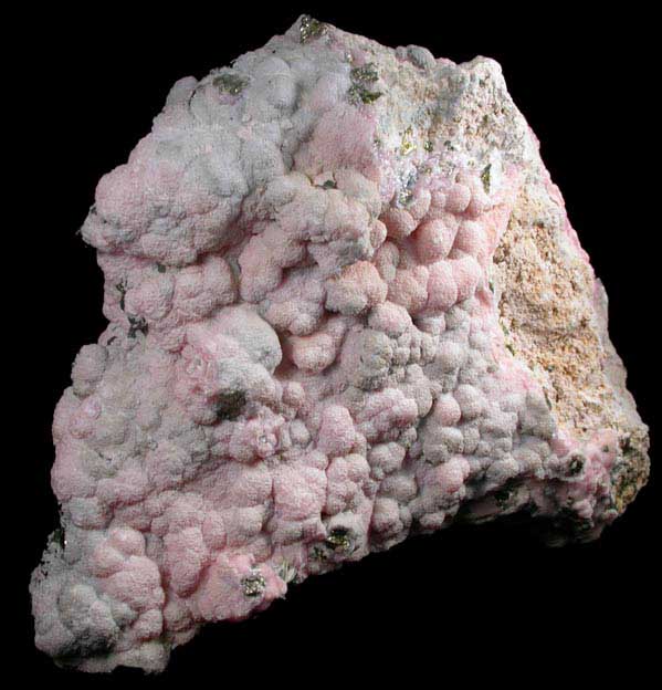 Rhodochrosite with Pyrite from Oppu Mine, Aomori Prefecture, Honshu Island, Japan