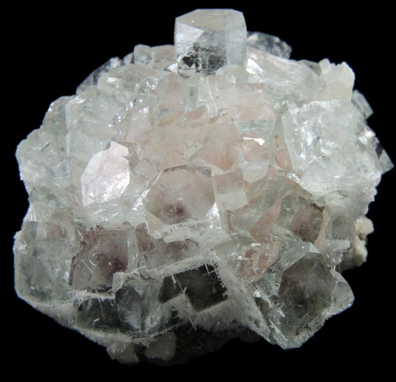 Apophyllite over Thomsonite with Stilbite from Rahuri, Nagar District, Maharashtra, India