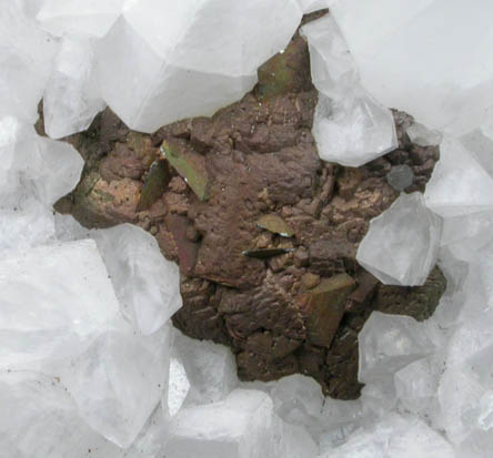Calcite, Marcasite, Pyrite from attributed to La Farge Quarry(?), Buffalo, Scott County, Iowa