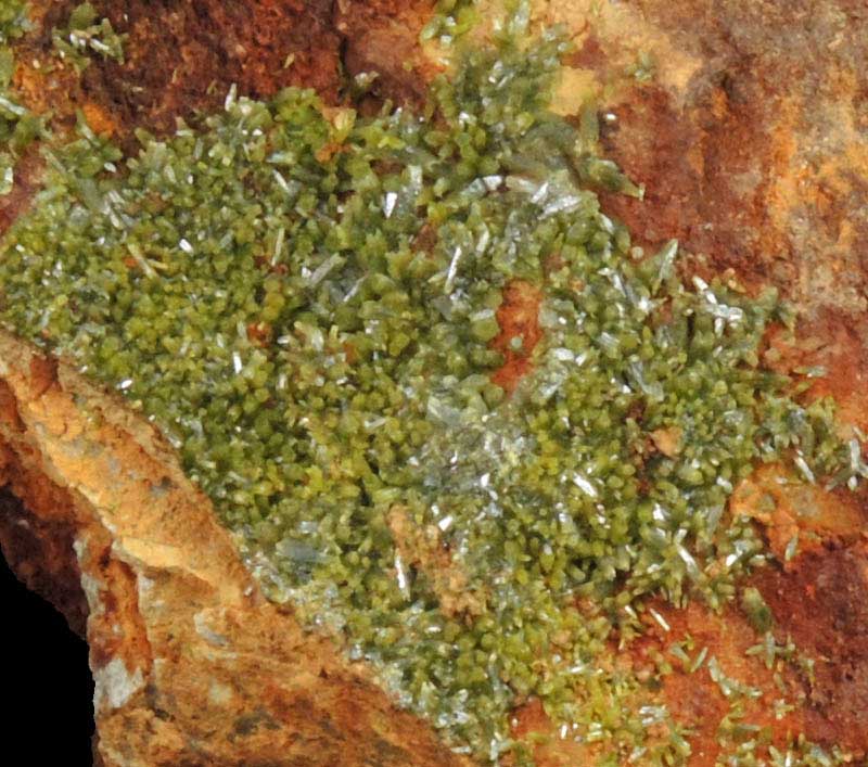 Pyromorphite from Old Chester County Mine, Phoenixville, Chester County, Pennsylvania