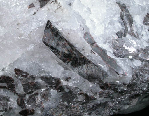 Hbnerite in Quartz from Tungsten Queen Mine, Hamme District, Vance County, North Carolina