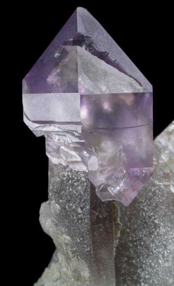 Quartz (Smoky-Amethyst Scepter) on Smoky Quartz matrix from Little Gem Mine, Upper Rader Creek, Jefferson County, Montana