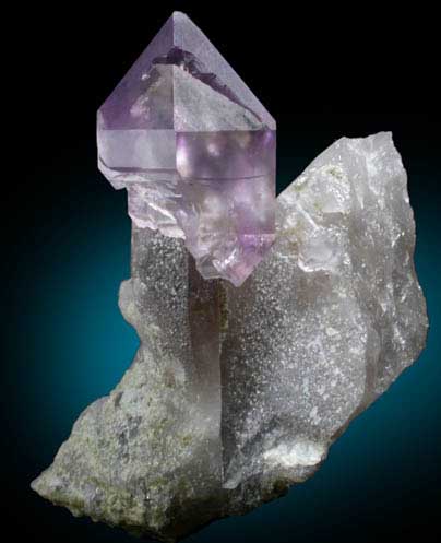 Quartz (Smoky-Amethyst Scepter) on Smoky Quartz matrix from Little Gem Mine, Upper Rader Creek, Jefferson County, Montana