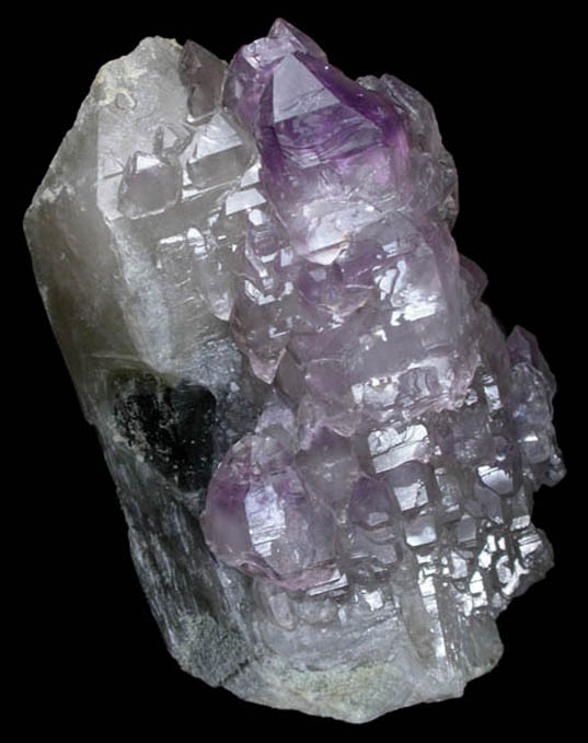 Quartz (Smoky-Amethyst Scepter) with Hyalite Opal from Little Gem Mine, Upper Rader Creek, Jefferson County, Montana