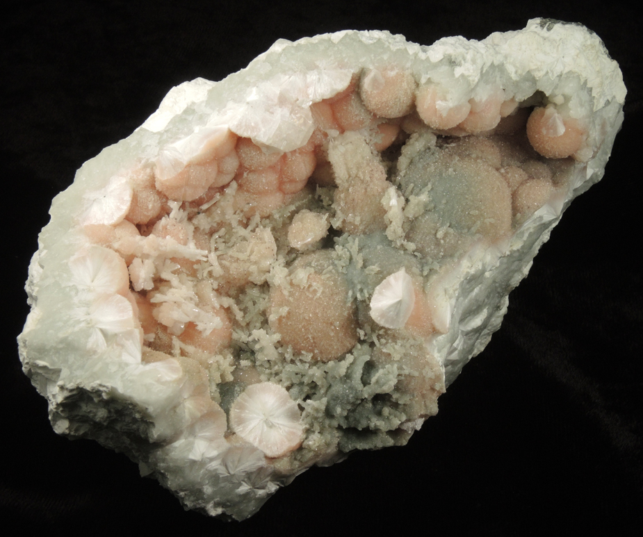 Pectolite with Apophyllite coating from Millington Quarry, Bernards Township, Somerset County, New Jersey