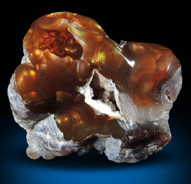 Quartz var. Fire Agate from Calvillo, Aguascalientes, Mexico