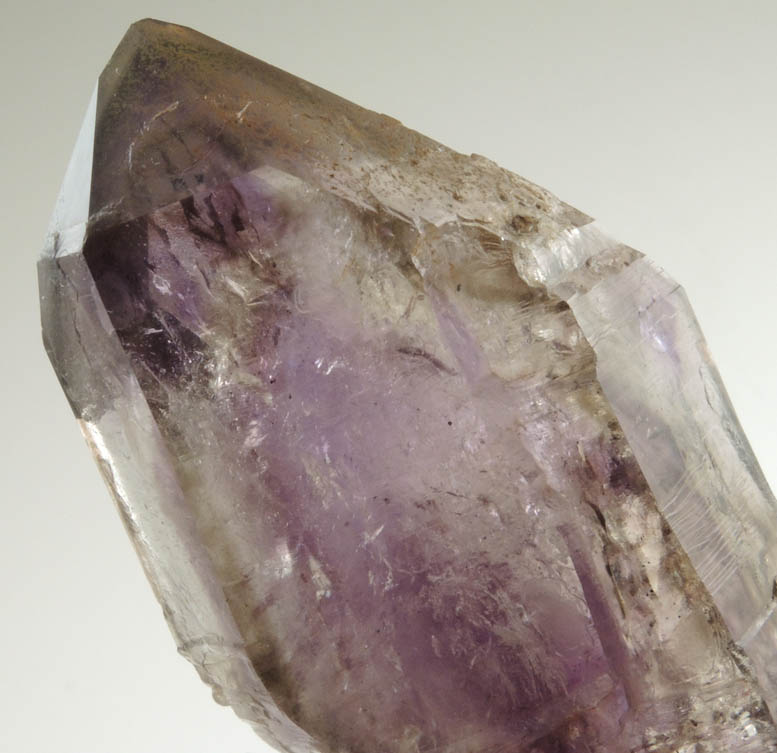 Quartz var. Smoky-Amethyst with two-phase inclusion (Enhydro) from Goboboseb Mountains, 43 km west of Brandberg Mountain, Erongo region, Namibia