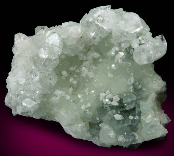 Apophyllite on Prehnite from O and G Industries Southbury Quarry, Southbury, New Haven County, Connecticut