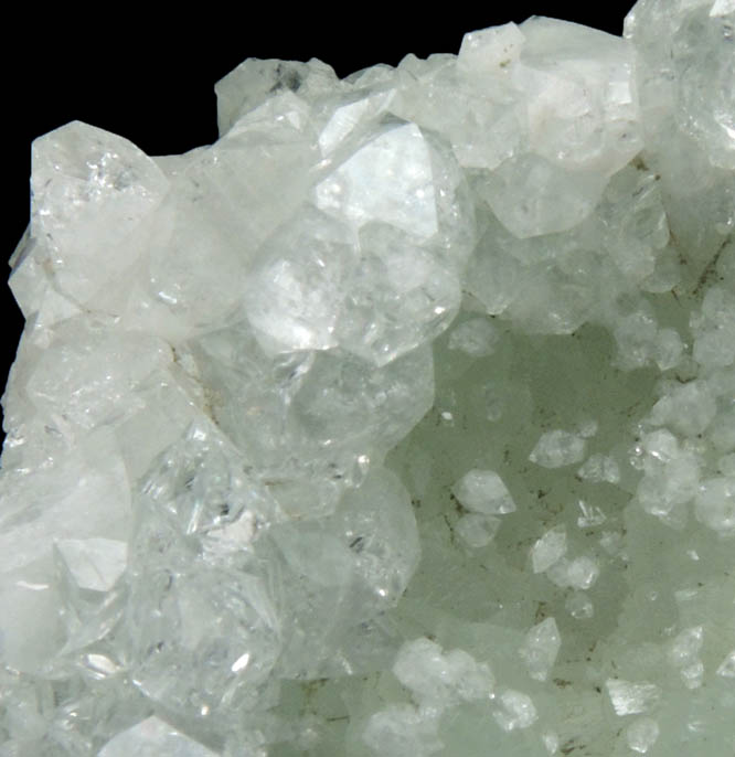 Apophyllite on Prehnite from O and G Industries Southbury Quarry, Southbury, New Haven County, Connecticut