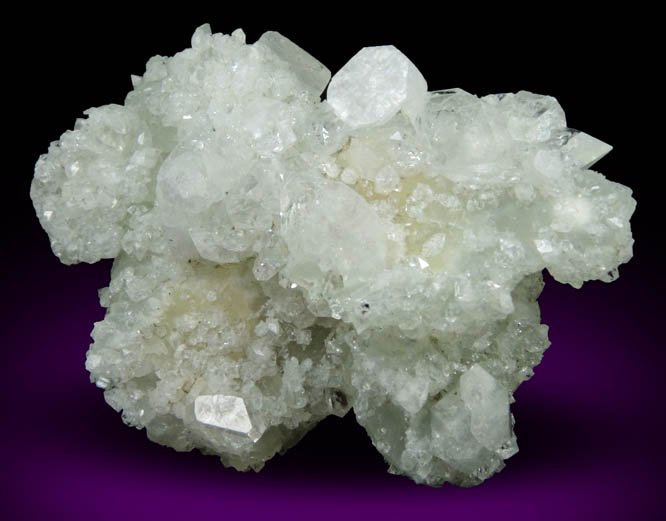 Apophyllite on Prehnite from O and G Industries Southbury Quarry, Southbury, New Haven County, Connecticut