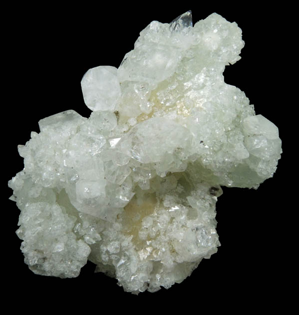 Apophyllite on Prehnite from O and G Industries Southbury Quarry, Southbury, New Haven County, Connecticut