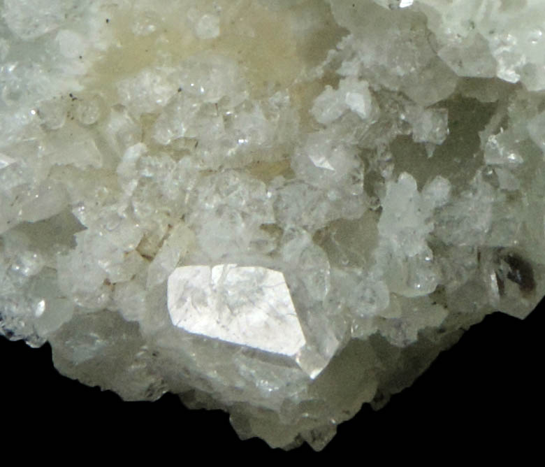 Apophyllite on Prehnite from O and G Industries Southbury Quarry, Southbury, New Haven County, Connecticut