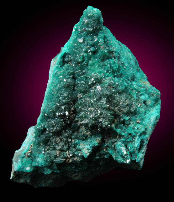 Dioptase on Chrysocolla from Magma Mine, Superior, Pinal County, Arizona