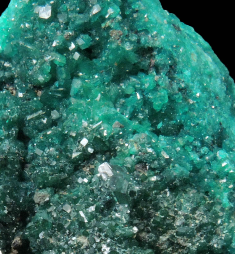 Dioptase on Chrysocolla from Magma Mine, Superior, Pinal County, Arizona