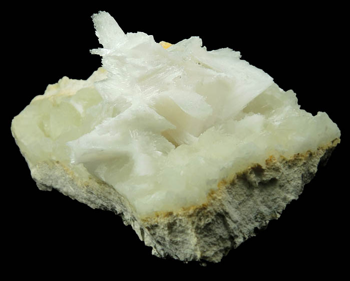 Pectolite on Datolite from Millington Quarry, Bernards Township, Somerset County, New Jersey