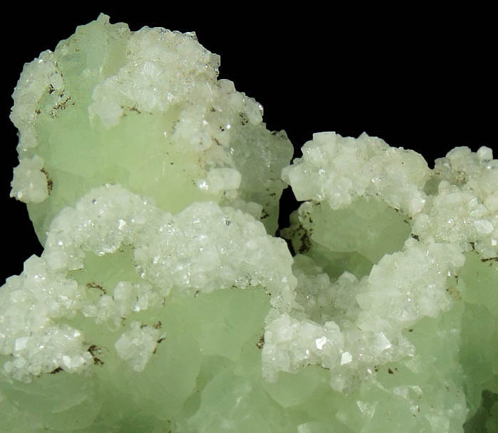 Apophyllite over Prehnite from Millington Quarry, Bernards Township, Somerset County, New Jersey