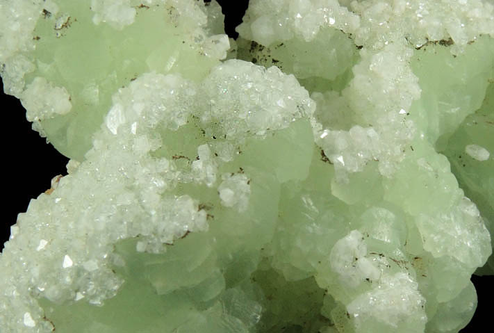 Apophyllite over Prehnite from Millington Quarry, Bernards Township, Somerset County, New Jersey