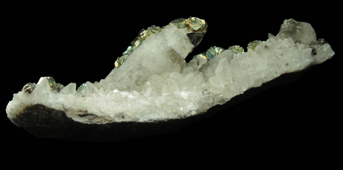 Pyrite on Calcite from Pint's Quarry, Raymond, Black Hawk County, Iowa