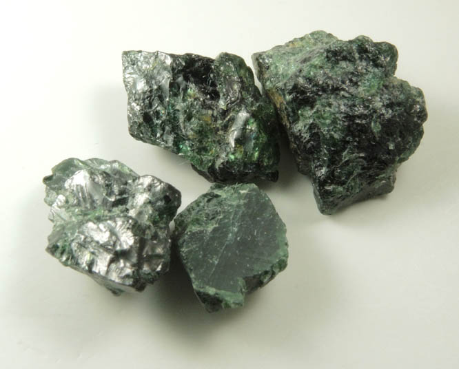 Gahnite (four pcs.) from Sabinpolis, Minas Gerais, Brazil