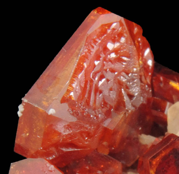 Vanadinite on Barite from Mibladen, Haute Moulouya Basin, Zeida-Aouli-Mibladen belt, Midelt Province, Morocco