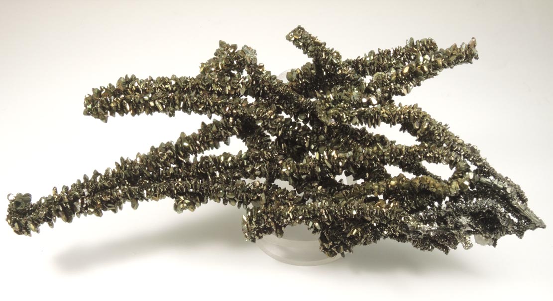 Marcasite intersecting stalactitic formations from Linwood Mine, Buffalo, Scott County, Iowa