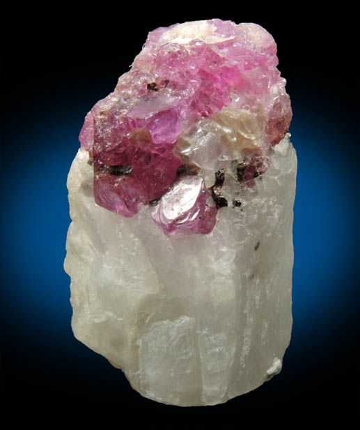 Corundum var. Ruby in marble from Mogok District, 115 km NNE of Mandalay, Mandalay Division, Myanmar (Burma)