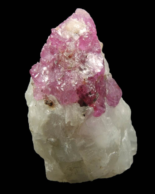 Corundum var. Ruby in marble from Mogok District, 115 km NNE of Mandalay, Mandalay Division, Myanmar (Burma)