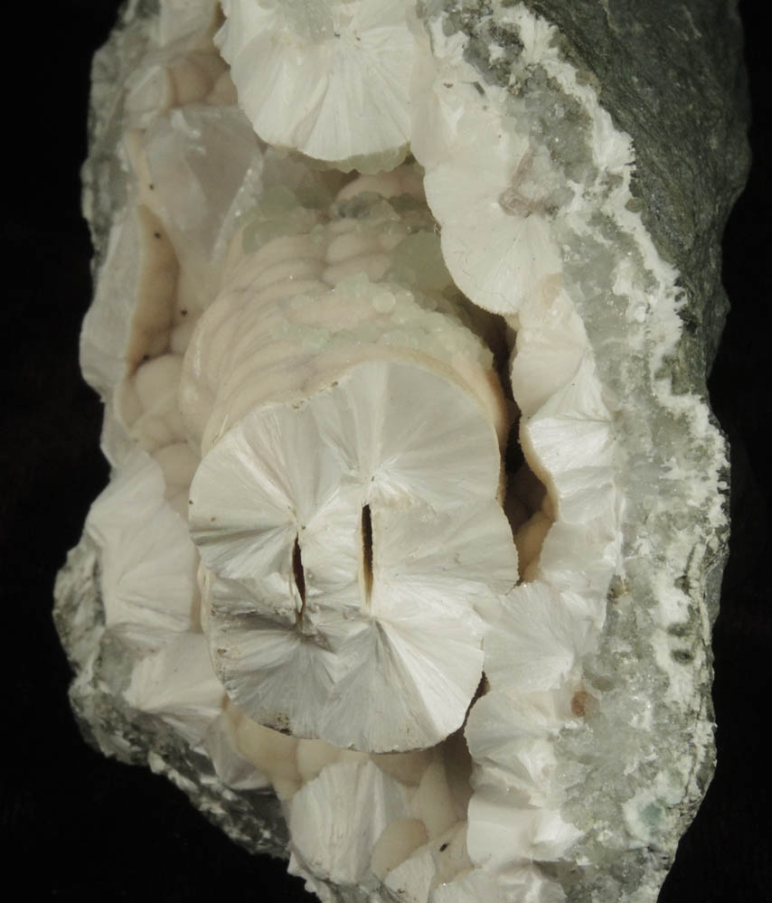 Pectolite with Calcite and Prehnite from Millington Quarry, Bernards Township, Somerset County, New Jersey